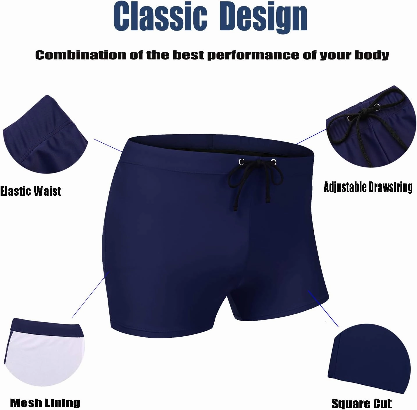 COOFANDY Men's Swimsuit Camo Quick Dry Mens Swimming Shorts Trunks with Pockets