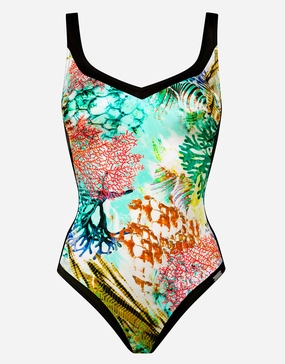 Coral Paradise Moulded Swimsuit - White Reef