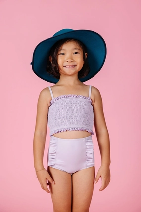 Cotton Purple | Mini Down in Front Ruffle Bottoms