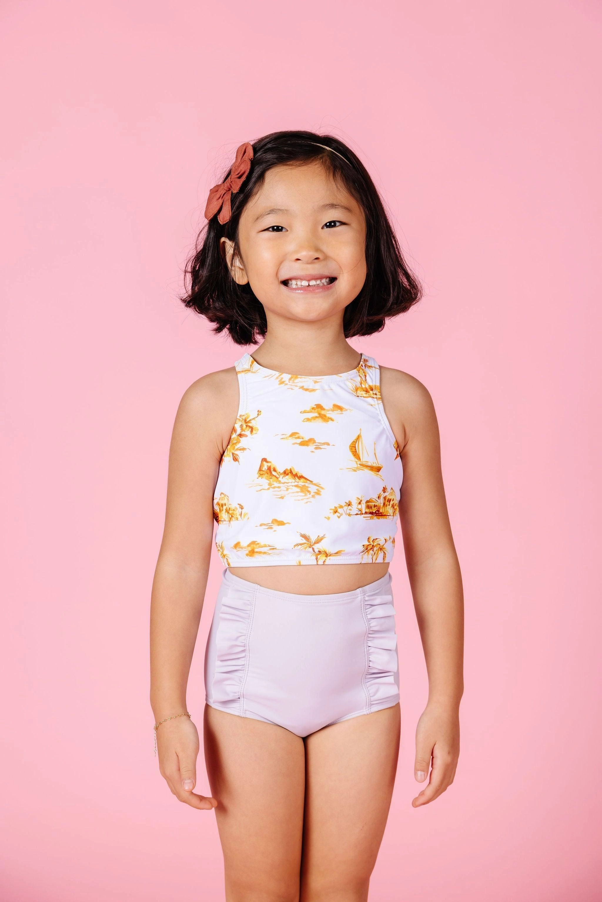 Cotton Purple | Mini Down in Front Ruffle Bottoms