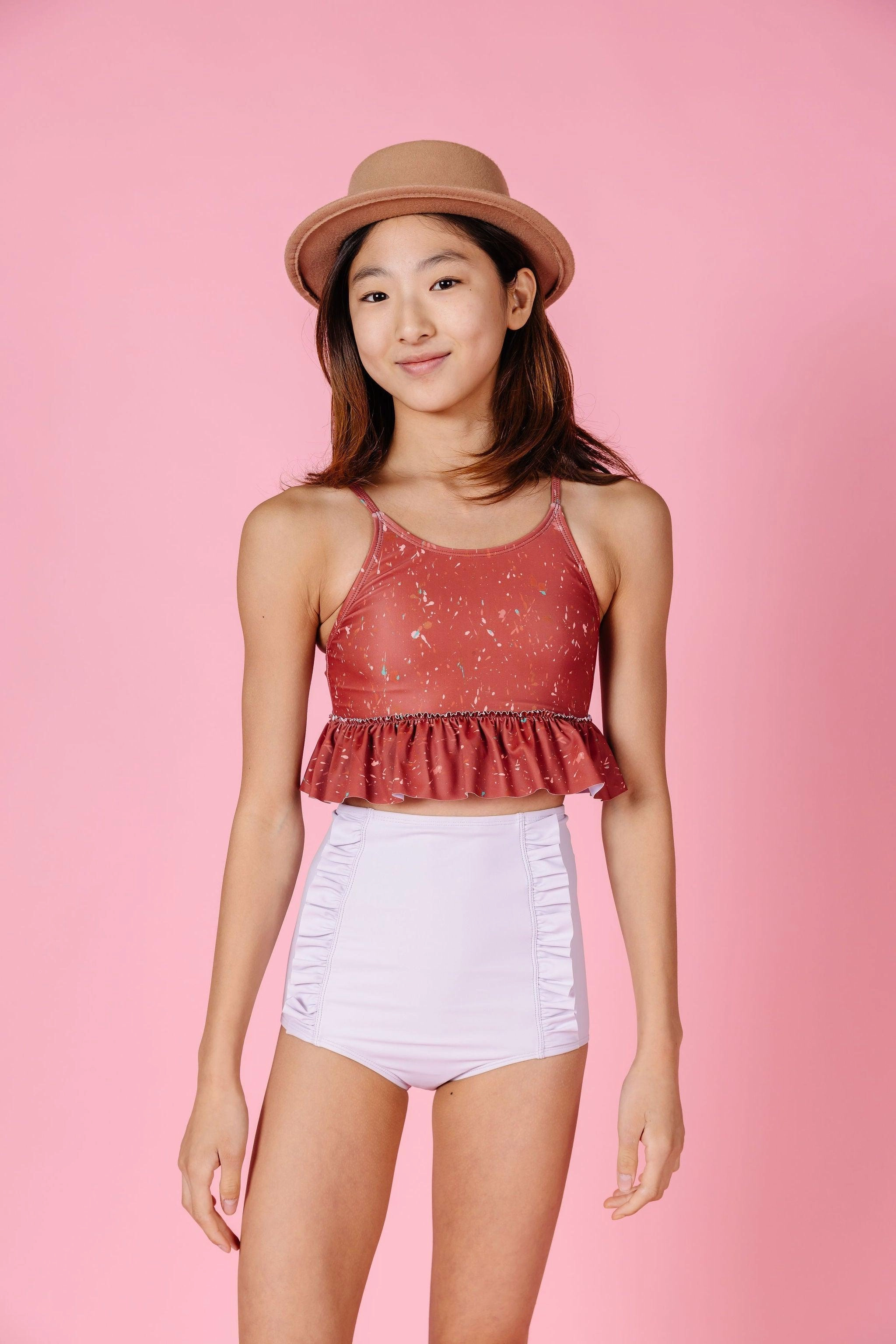 Cotton Purple | Youth Down in Front Ruffle Bottoms