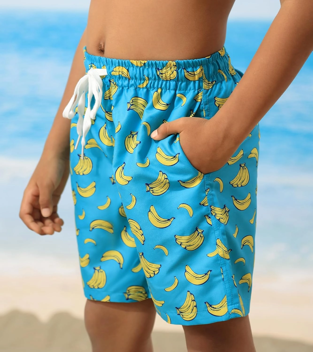 Cozople 7-16T Teen Boys Swim Trunks Quick Dry UPF 50  Swimwear Bathing Suit for Big Boys Beach Swim Boards Shorts
