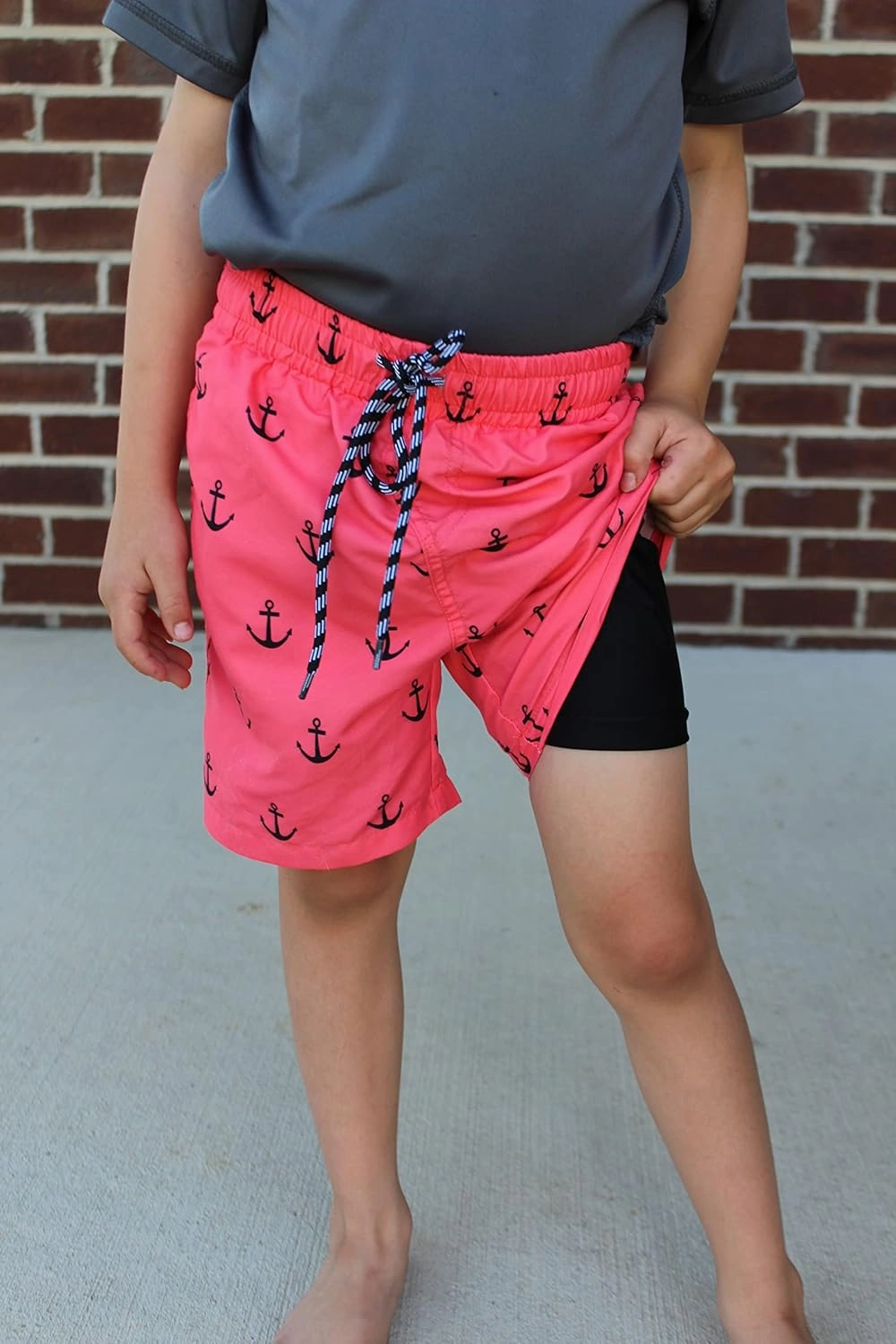 Cozople Boys Swim Trunks Compression Liner Swim Shorts Quick Dry Bathing Suit with Boxer Brief Swimwear 2-20T