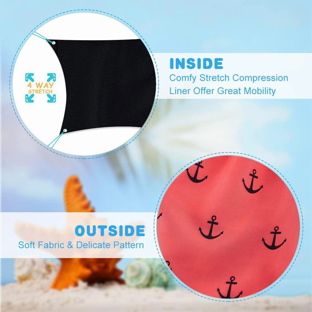 Cozople Boys Swim Trunks Compression Liner Swim Shorts Quick Dry Bathing Suit with Boxer Brief Swimwear 2-20T