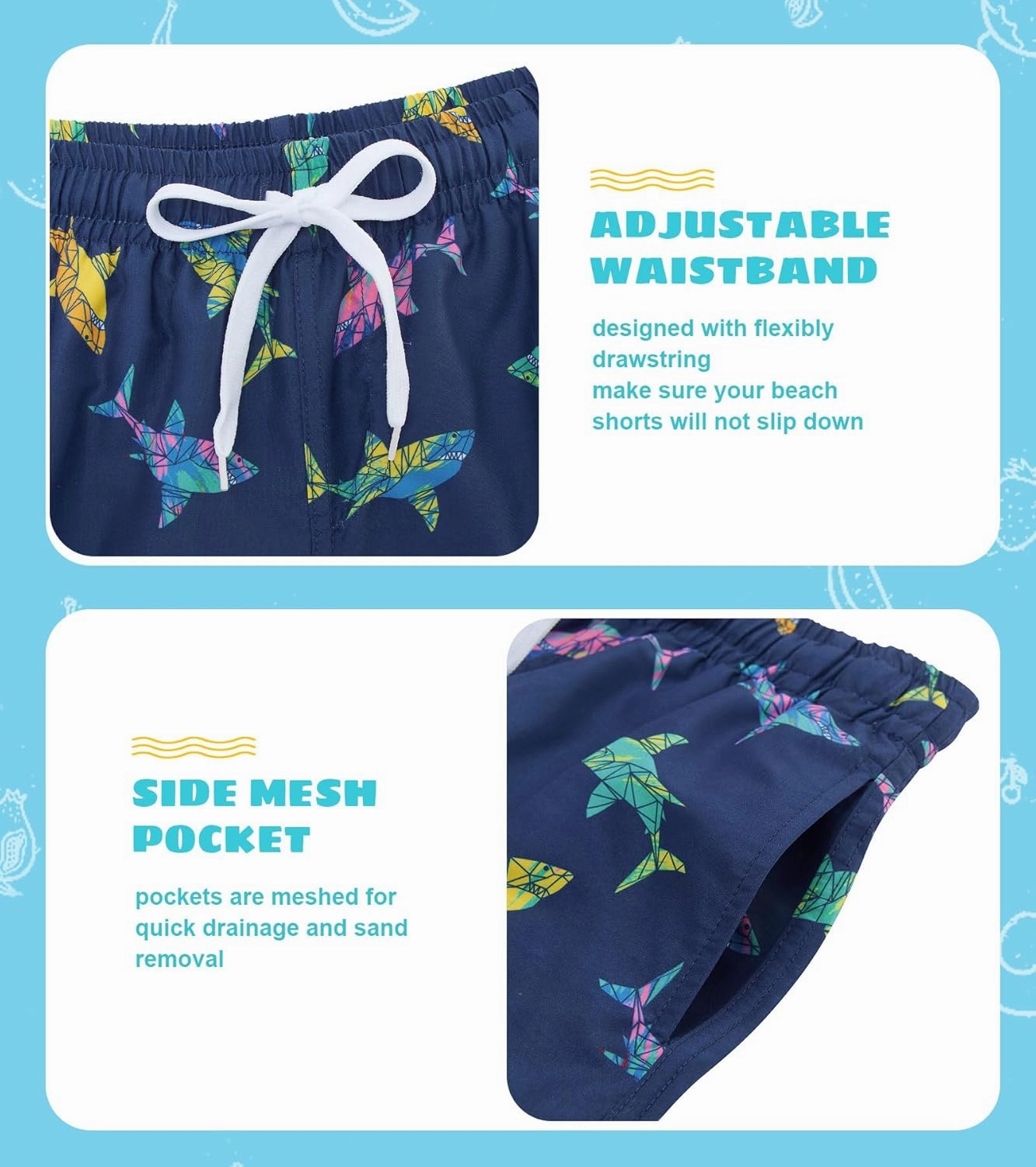 Cozople Boys Swim Trunks Compression Liner Swim Shorts Quick Dry Bathing Suit with Boxer Brief Swimwear 4-10T