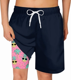 Cozople Boys Swim Trunks Quick Dry Bathing Suits Compression Liner Swim Shorts Swimwear 7-20 Years
