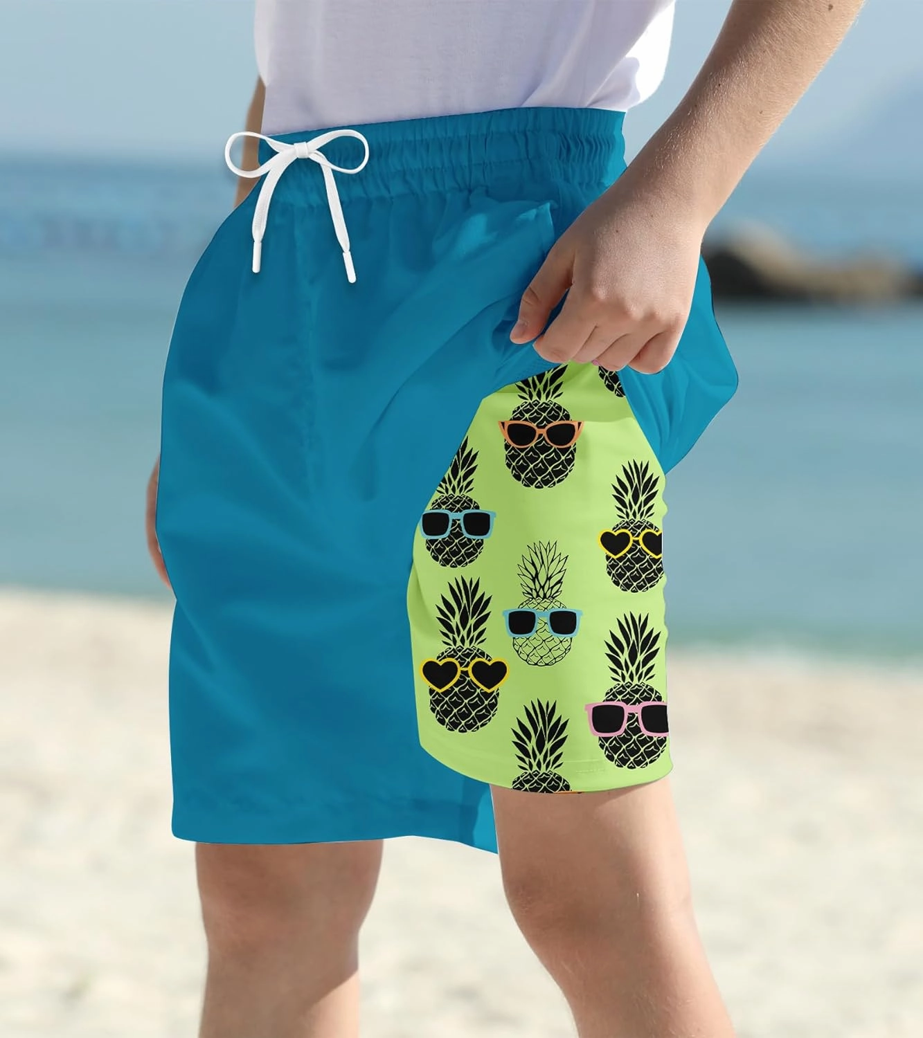Cozople Boys Swim Trunks Quick Dry Bathing Suits Compression Liner Swim Shorts Swimwear 7-20 Years