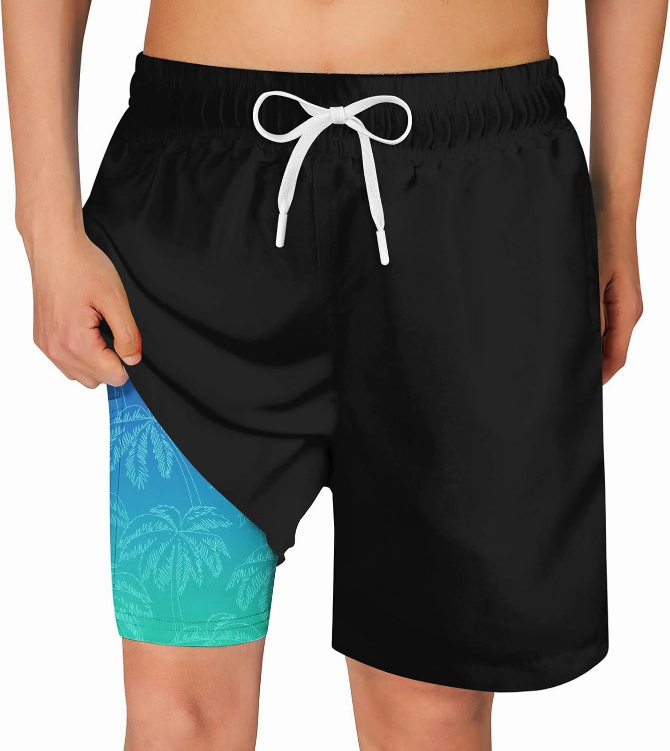 Cozople Boys Swim Trunks Quick Dry Bathing Suits Compression Liner Swim Shorts Swimwear 7-20 Years