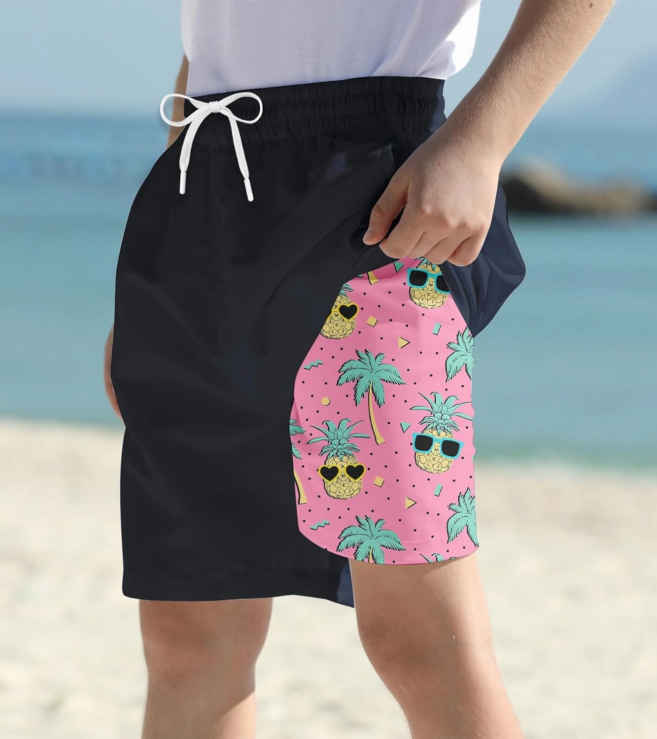 Cozople Boys Swim Trunks Quick Dry Bathing Suits Compression Liner Swim Shorts Swimwear 7-20 Years