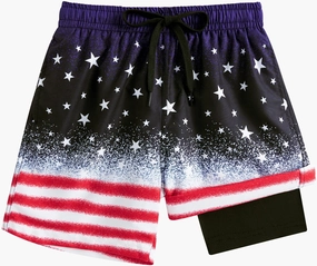Cozople Boys Swim Trunks with Boxer Brief Liner Compression Swimwear Quick Dry Swim Shorts Bathing Suits 7-20 Years