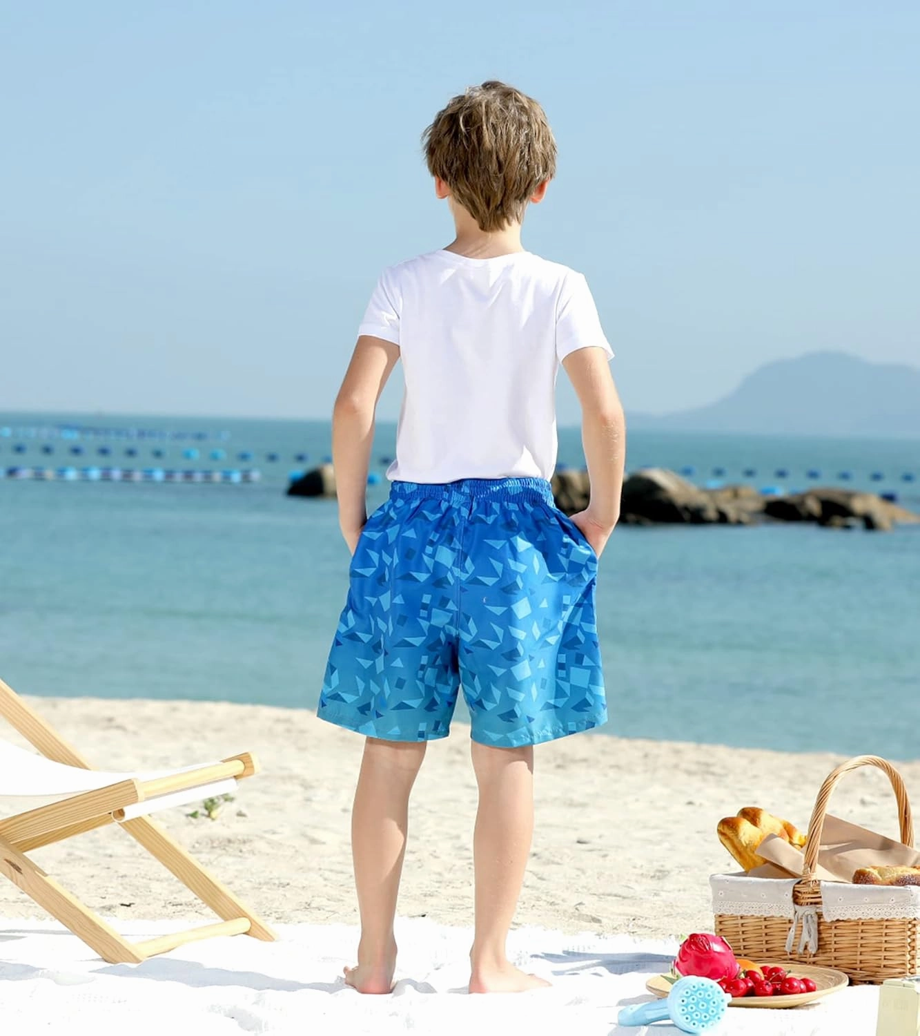 Cozople Boys Swim Trunks with Boxer Brief Liner Compression Swimwear Quick Dry Swim Shorts Bathing Suits 7-20 Years