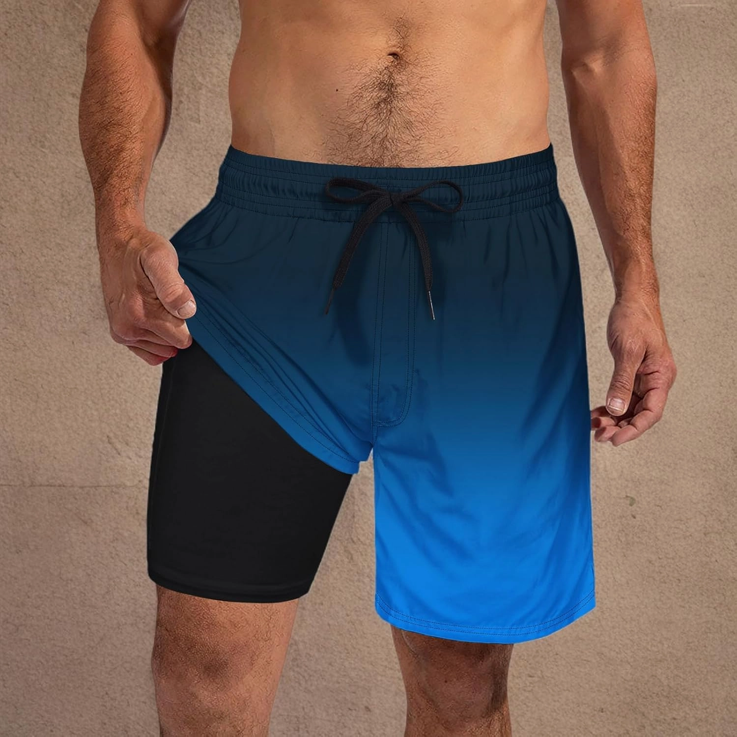 Cozople Mens Swim Trunks 7Inch with Compression Liner Quick Dry Swimsuit Swim Shorts Phone Pocket Swimwear