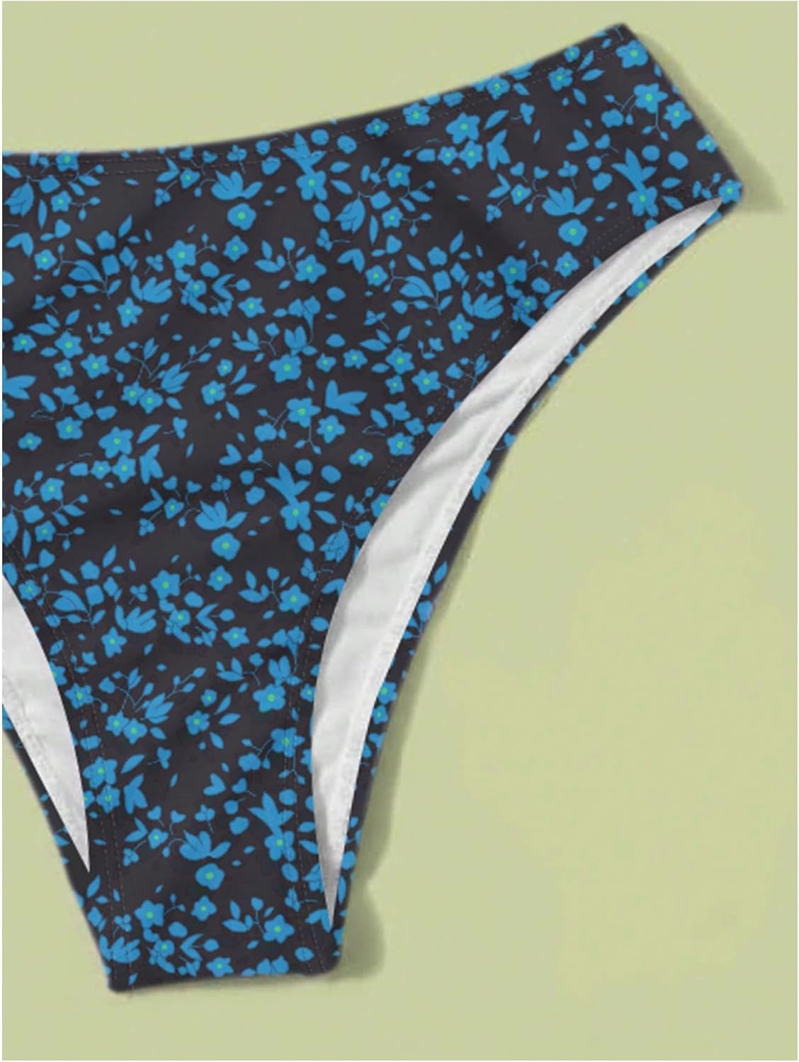 COZYEASE Girls' 2 Piece Ditsy Floral Print Knot Front Ruched Triangle Bikini Swimsuit