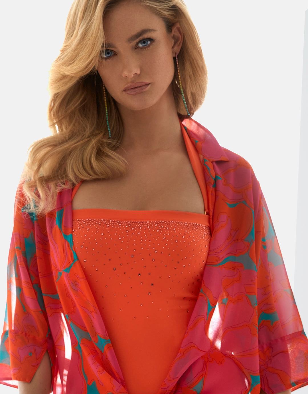 Cristal Bandeau Swimsuit - Orange