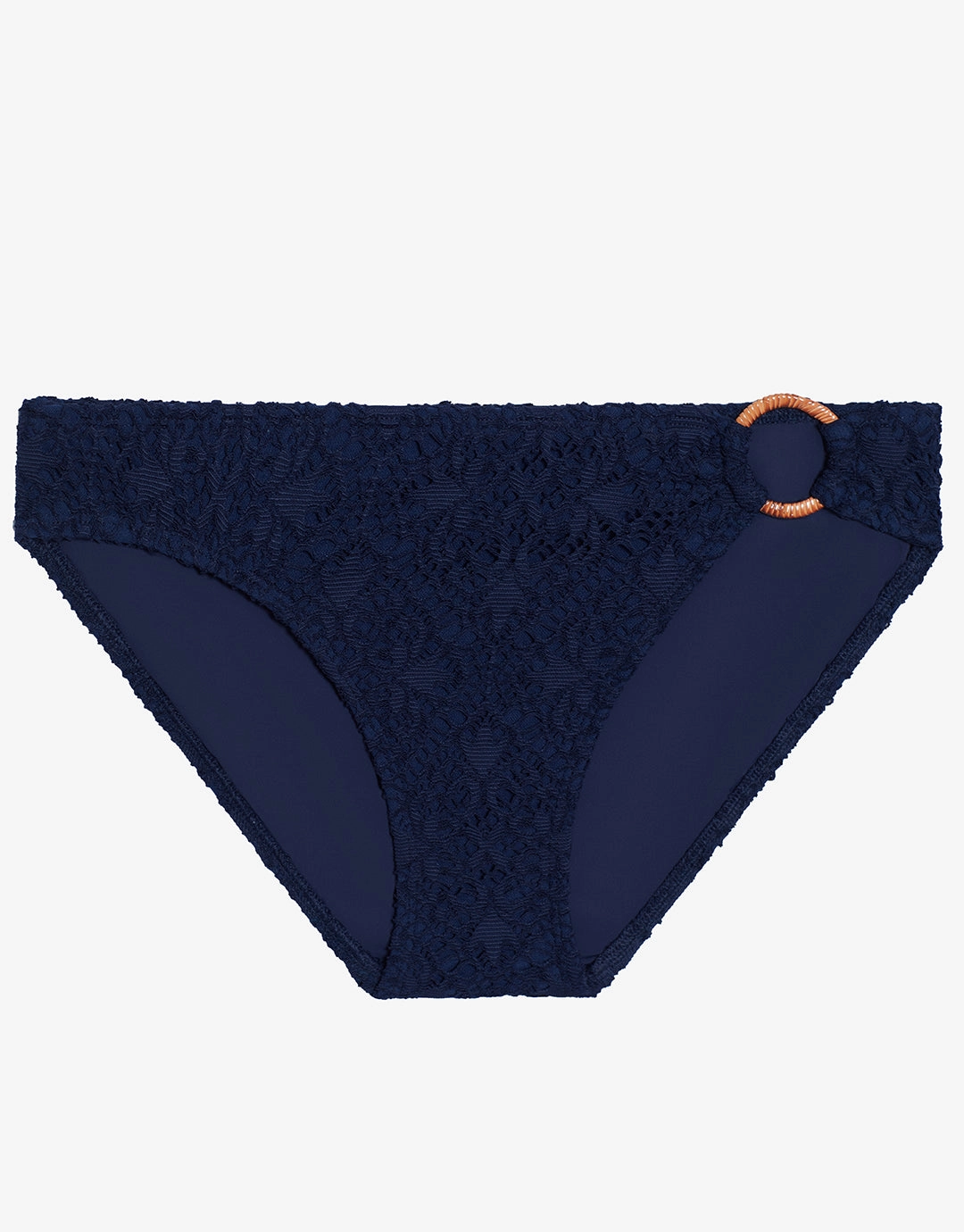 Crochet Rattan Ring Bikini Pant - Navy