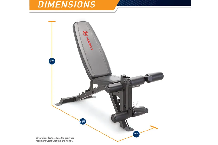 Marcy Deluxe Utility Weight Bench (SB-350) (IN-STORE SPECIAL), Lifting straps for gym, Exercise Mats, Folding treadmill