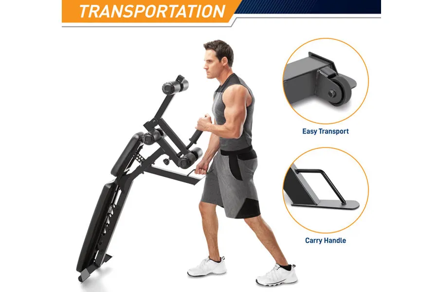 Marcy Deluxe Utility Weight Bench (SB-350) (IN-STORE SPECIAL), Front Drive, Yoga Sustainable Range, Resistance bands set