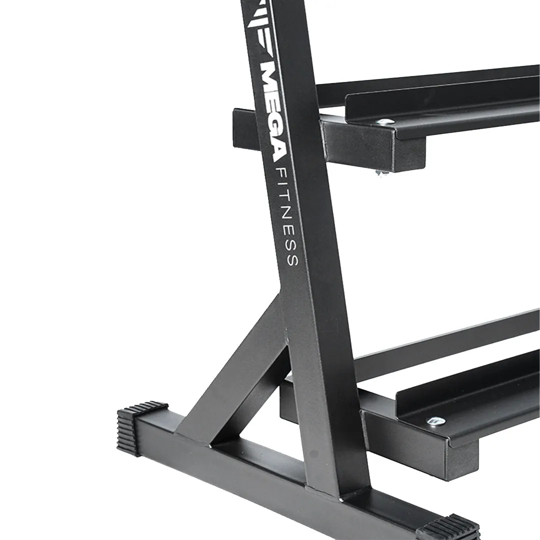Mega Fitness - Rubber Hex Dumbbells Set 5-50lbs with Stand, Heavy duty weight bench, Rogue Fitness squat rack, Home Gyms