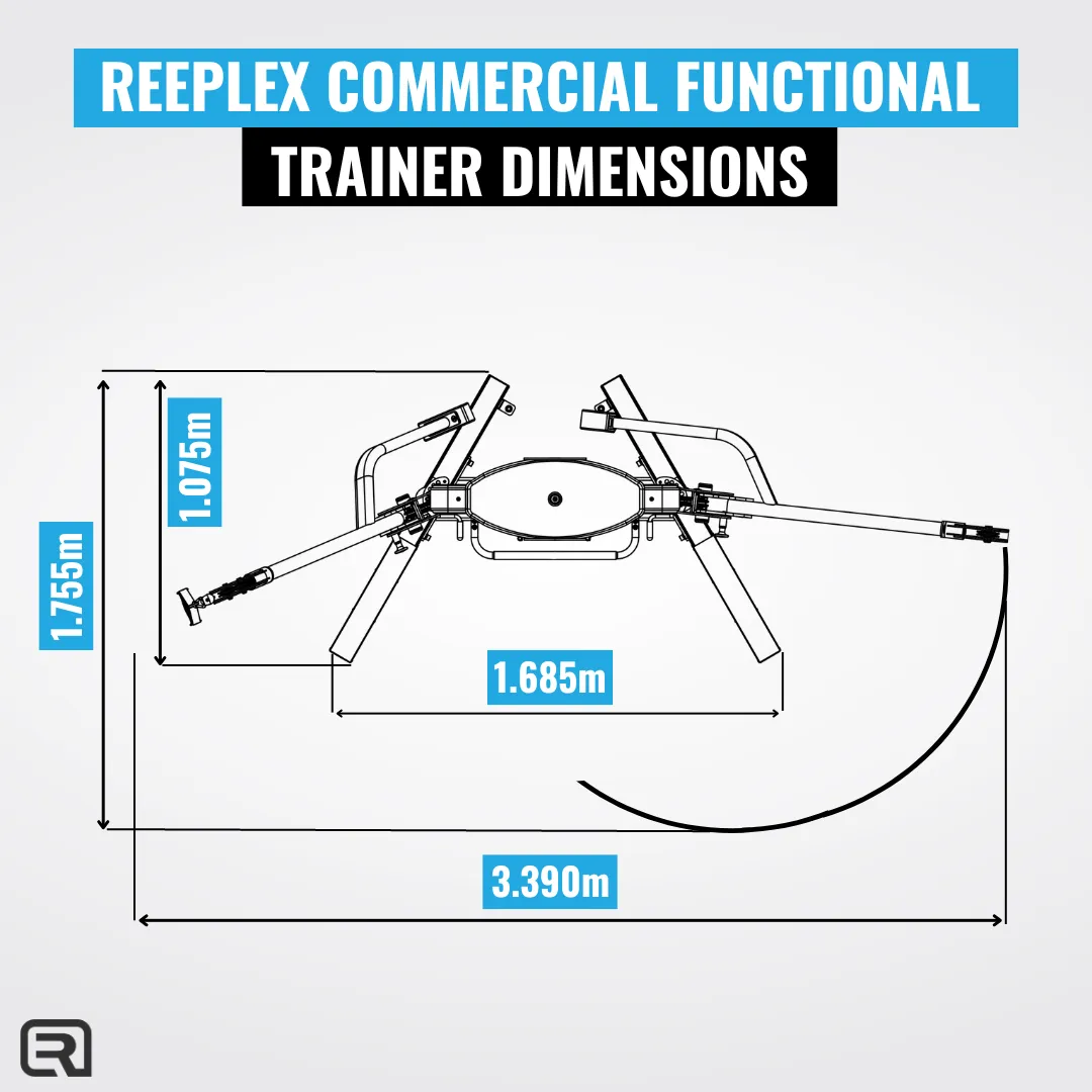 Reeplex Commercial Multi-Functional Trainer 2 x 90kg Weight Stacks, Swiss,Gym Balls, Power rack squat rack