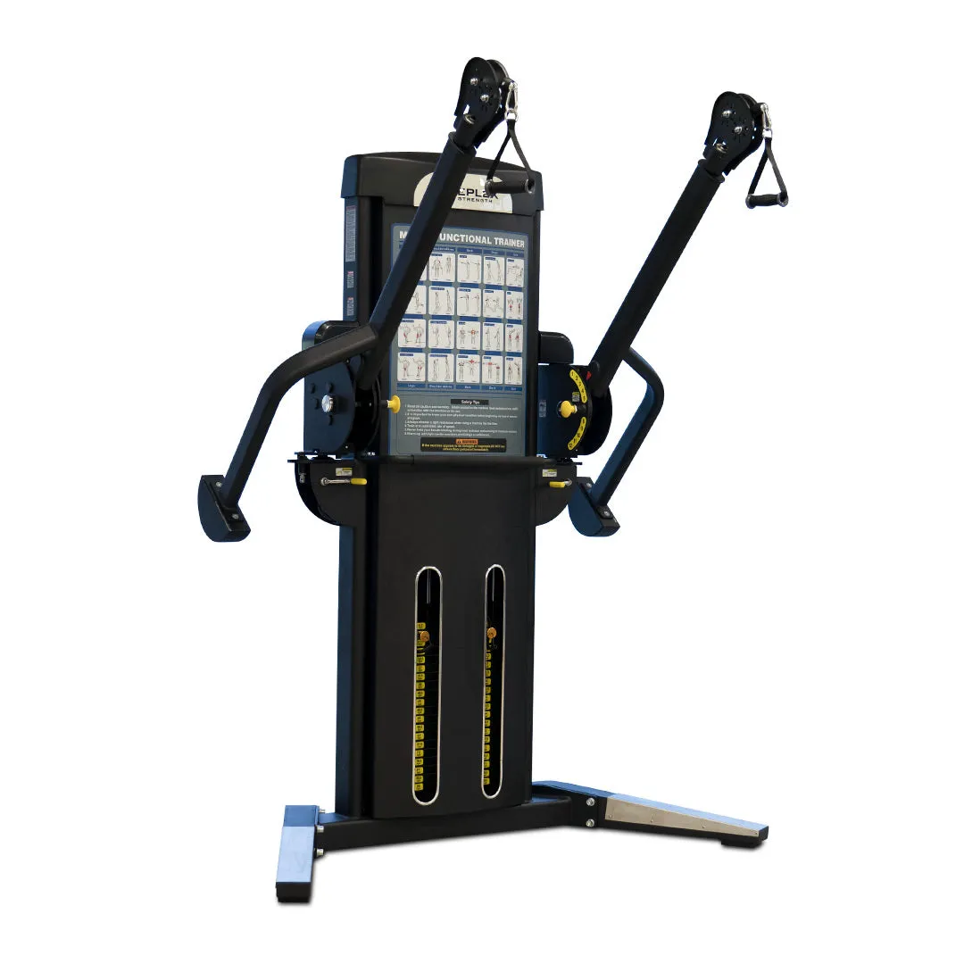Reeplex Commercial Multi-Functional Trainer 2 x 90kg Weight Stacks, Weight Bar Collars