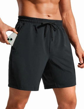 CRZ YOGA Mens Swim Trunks 7'' Quick Dry Mesh Lining Athletic Casual Swimwear Shorts with Zipper Pockets