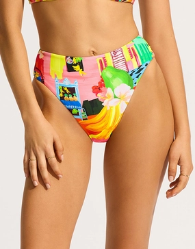 Cuba High Rise Bikini Pant - Turquoise