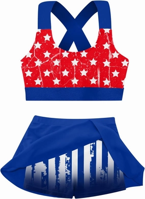 Cutemile Little Girls Two Piece Tankini Swimsuit Summer Boyshort Bathing Suit Beach Rash Guard Swimwear 6-13 Years