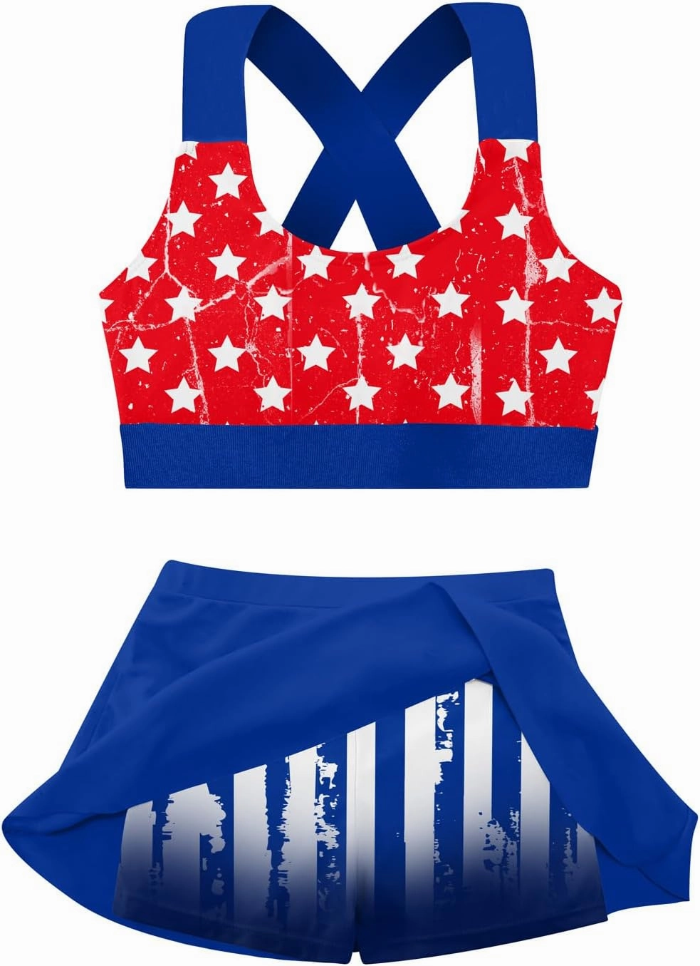 Cutemile Little Girls Two Piece Tankini Swimsuit Summer Boyshort Bathing Suit Beach Rash Guard Swimwear 6-13 Years