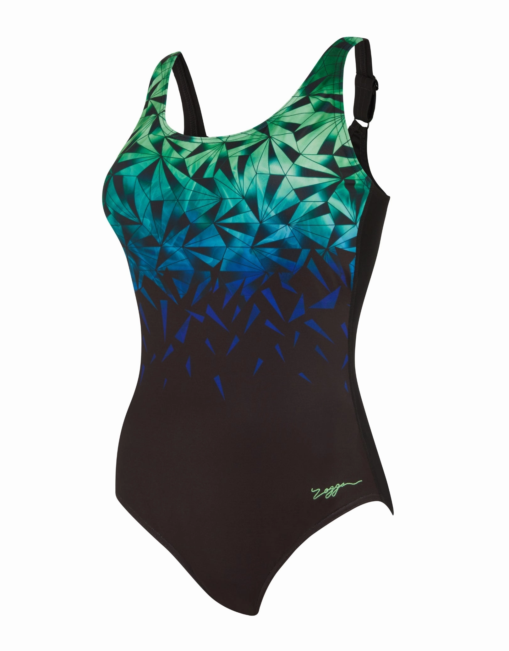 Cyber Adjustable Scoopback Swimsuit - Blue/Black