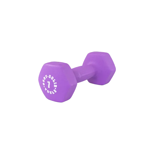 Daily Deal Bodysolid Dark Purple 7lb Neoprene Dumbbell Newly Launched, Functions, Resistance Bands,Tubes