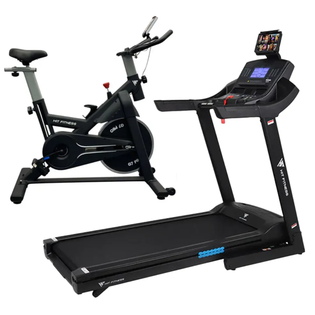 Daily Deal Hit Fitness H5 Treadmill and G7 Pro Exercise Bike | Bundle Great Value, Sweatproof headband