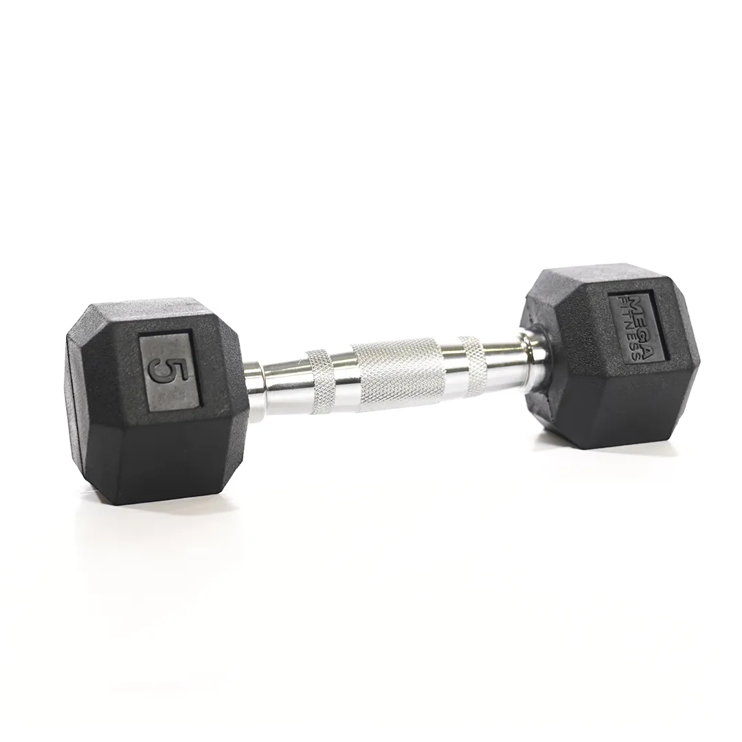 Daily Deal Mega Fitness - Rubber Hex Dumbbell 5lbs Just Unboxed, Folding Treadmills