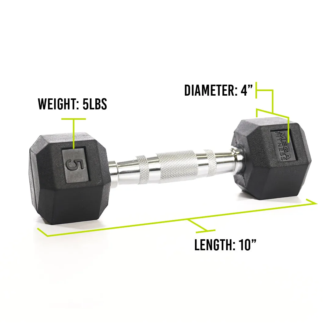 Mega Fitness - Rubber Hex Dumbbell 5lbs, Gym shorts with pockets