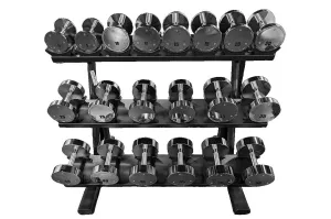 Daily Deal Warrior Pro-Style Chrome Dumbbell Set (5-50lb) (SUMMER SALE) New & Noteworthy, Exercise Rings, Under desk treadmill, Leg Machines