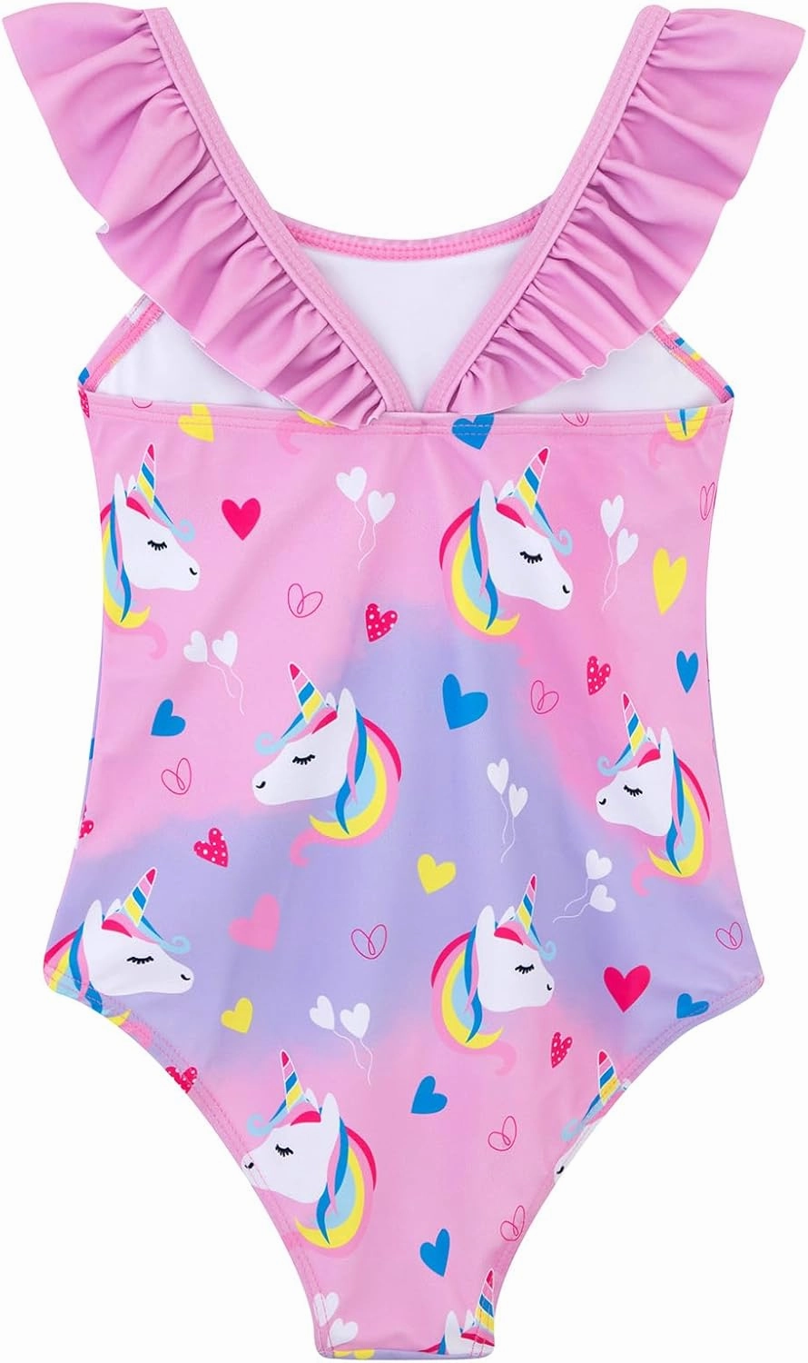 DAXIANG Girls Ruffles One Piece Swimsuits Quick Dry Beach Sport Swimwear Toddler Kids Mermaid Unicorn Bathing Suit 4-10 Years
