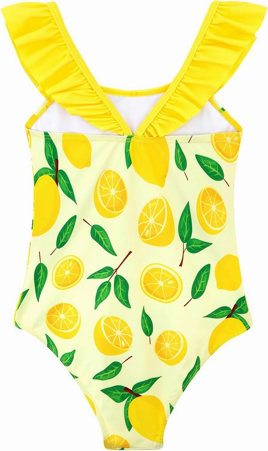 DAXIANG Girls Ruffles One Piece Swimsuits Quick Dry Beach Sport Swimwear Toddler Kids Mermaid Unicorn Bathing Suit 4-10 Years
