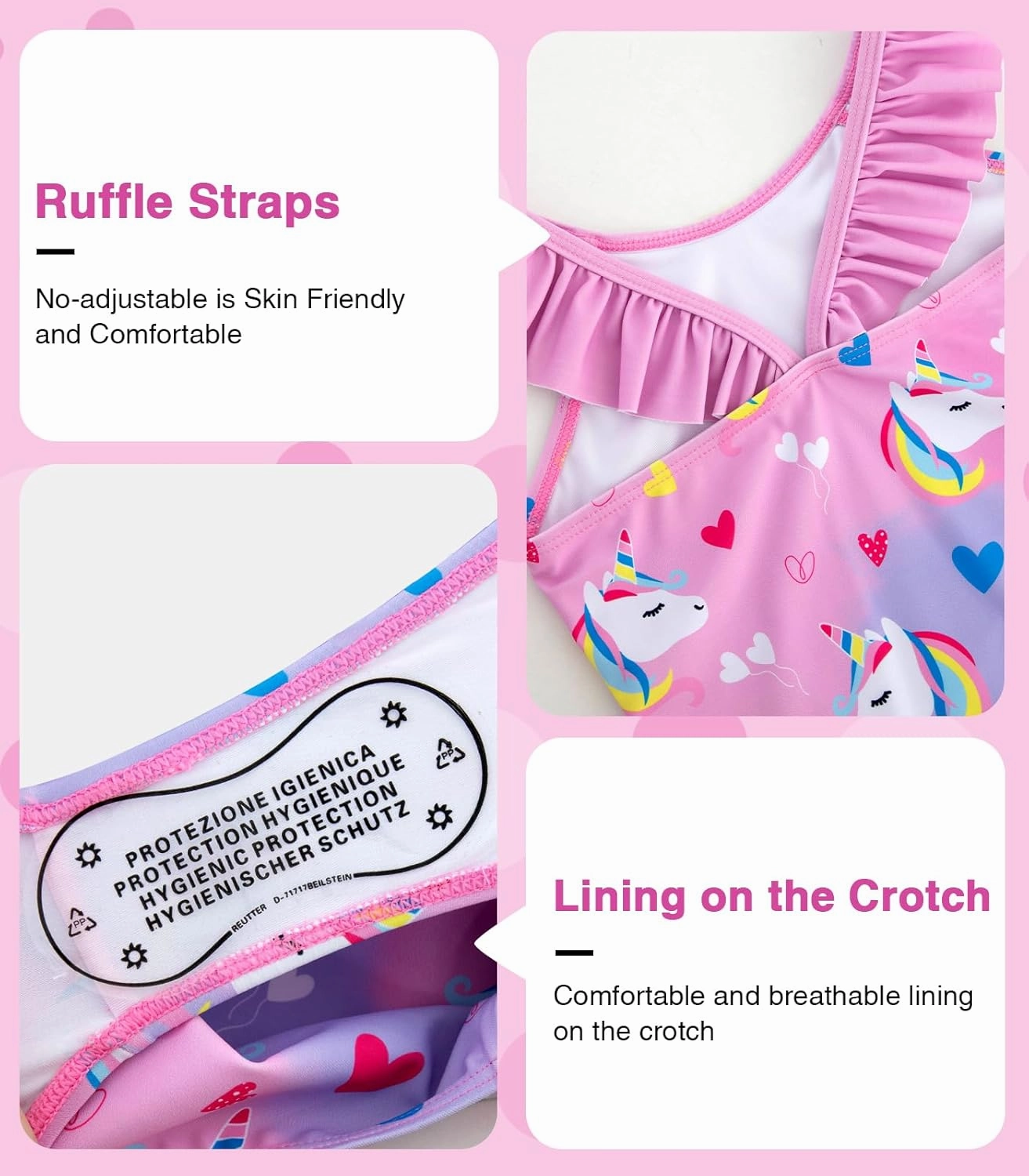 DAXIANG Girls Ruffles One Piece Swimsuits Quick Dry Beach Sport Swimwear Toddler Kids Mermaid Unicorn Bathing Suit 4-10 Years