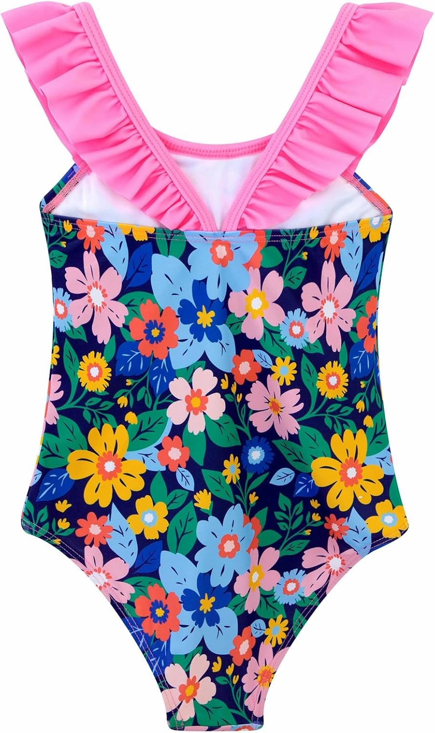 DAXIANG Girls Ruffles One Piece Swimsuits Quick Dry Beach Sport Swimwear Toddler Kids Mermaid Unicorn Bathing Suit 4-10 Years