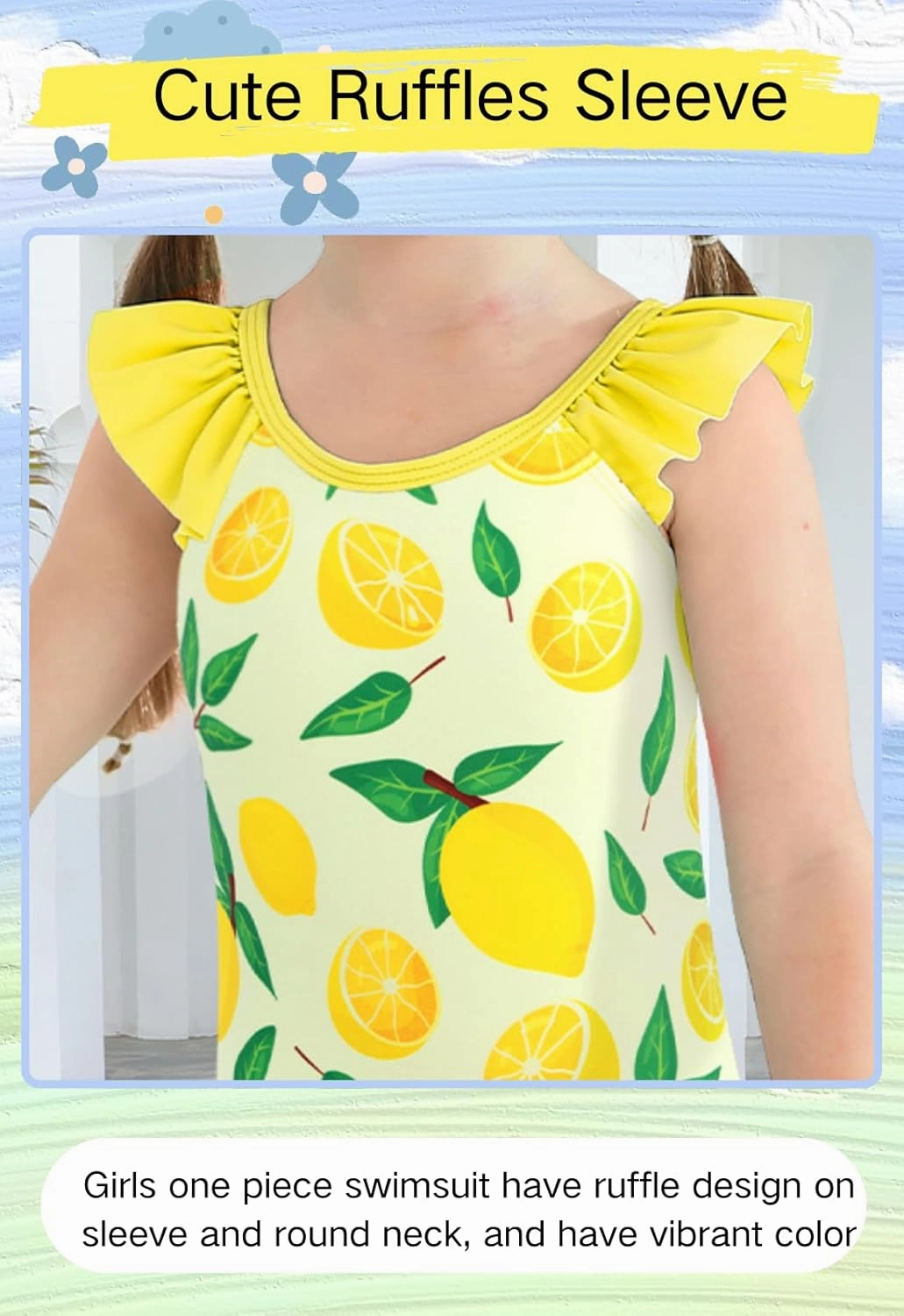 DAXIANG Girls Ruffles One Piece Swimsuits Quick Dry Beach Sport Swimwear Toddler Kids Mermaid Unicorn Bathing Suit 4-10 Years