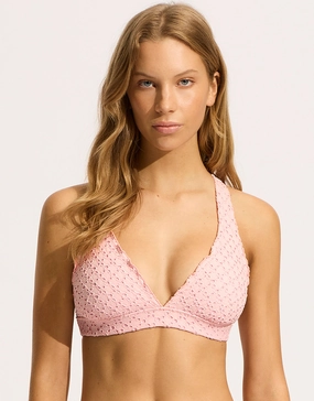 Daydreamer Multi Fit Longline Tri Bikini Top - Dusty Pink