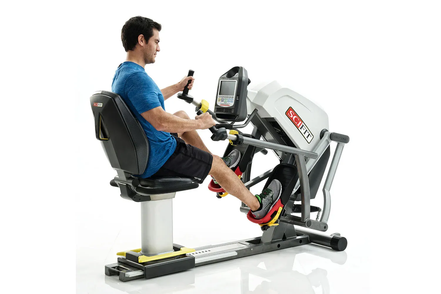 Life Fitness SCIFIT StepOne Total Body Recumbent Stepper, Fixed Barbell Set (With Stand)