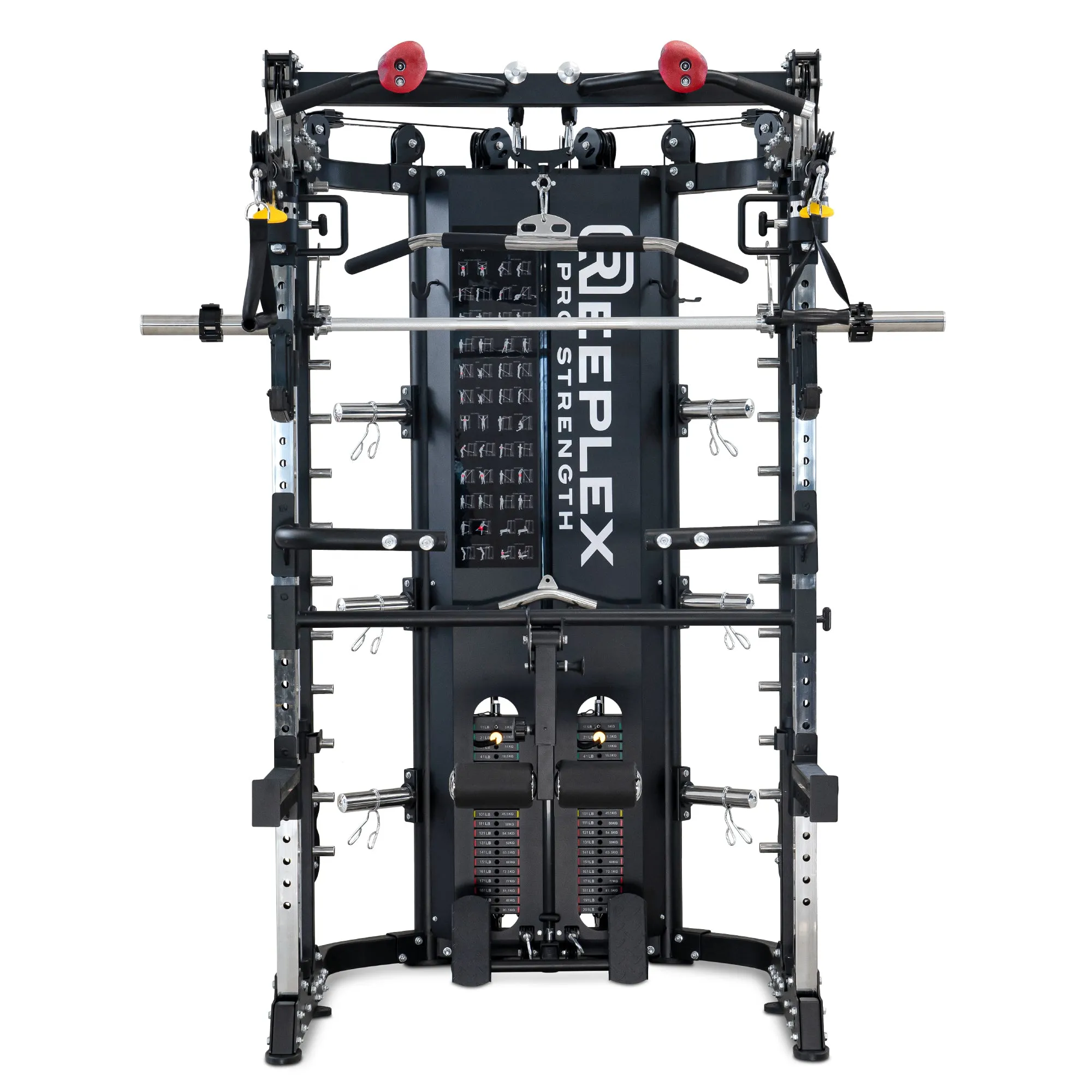 Reeplex CBT-PRO90 Multi-Functional Trainer with 2 x 90kg Weight Stacks, Weighted Vests, Stair climber machine, Smith machine home gym