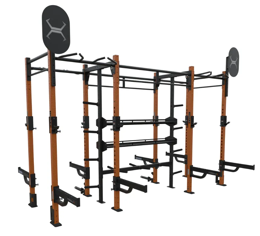 TORQUE Fitness 14x4 FOOT Storage Rack, Meditation cushion, Plyo Boxes, Olympic Frisbee And Barbell Set
