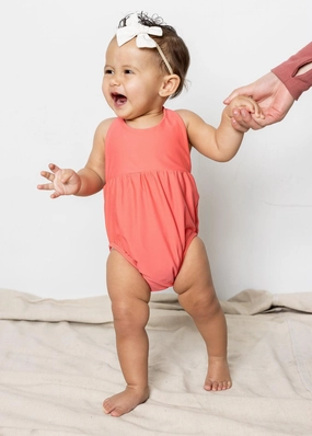 Deep Coral | Baby Romper One-Piece