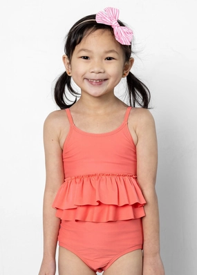 Deep Coral | Mini Peplum Bottoms