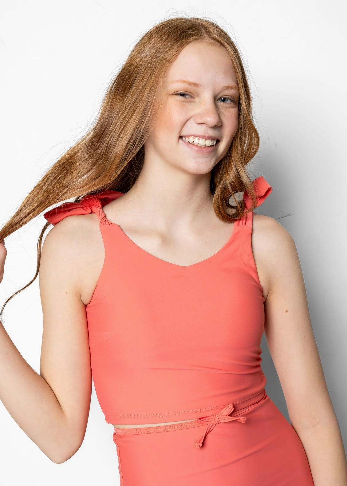 Deep Coral | Youth Knot Top