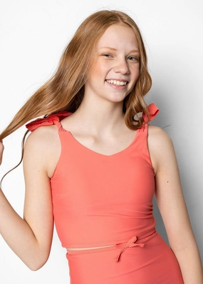 Deep Coral | Youth Knot Top