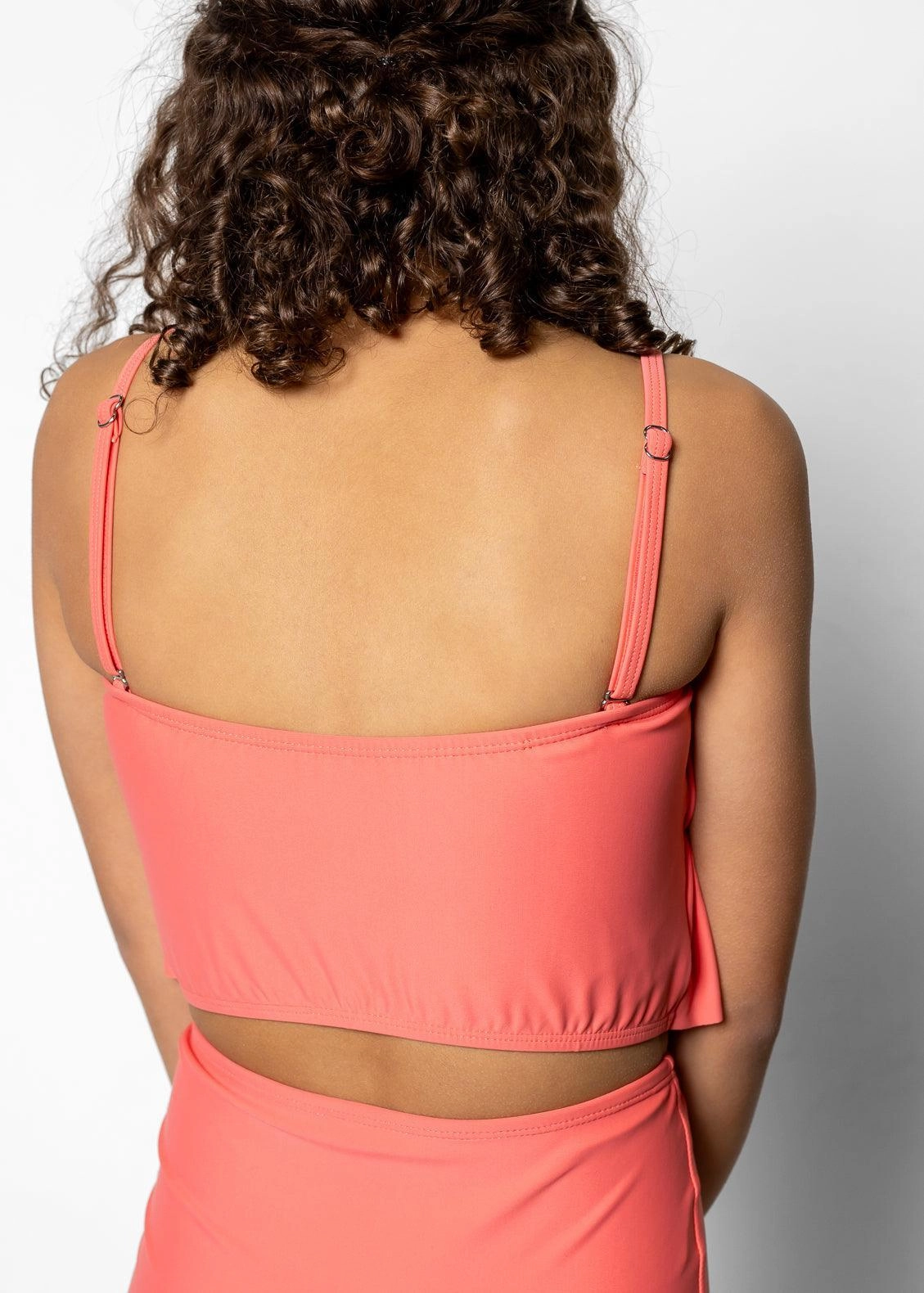 Deep Coral | Youth Oversized Ruffle Top