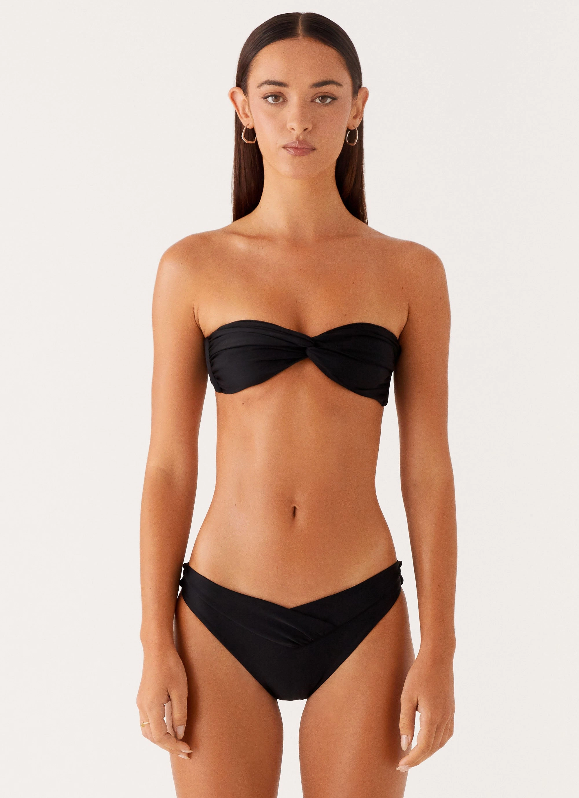 Delta Bandeau Bikini Top - Black