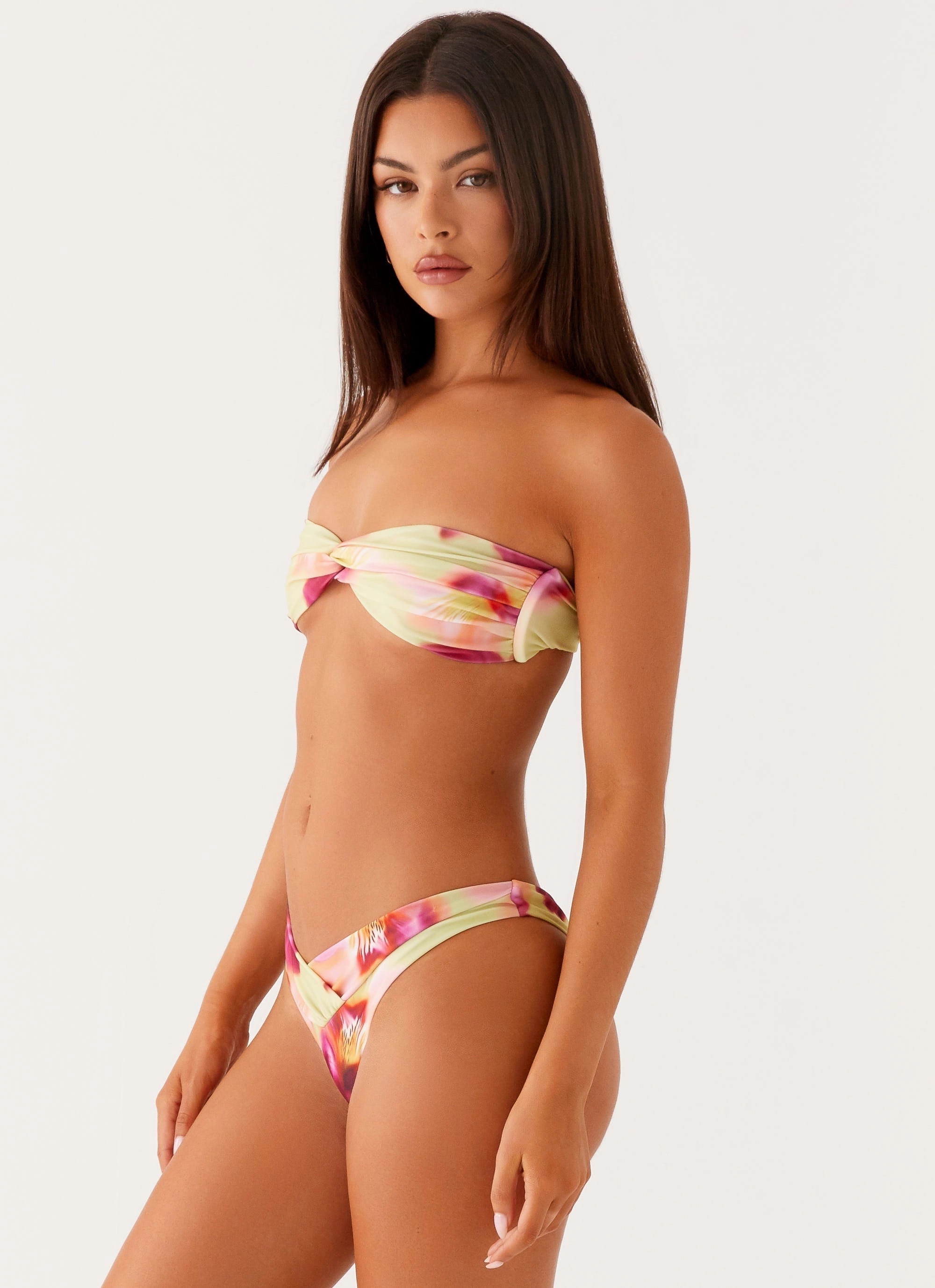 Delta Bandeau Bikini Top - Green Tropical